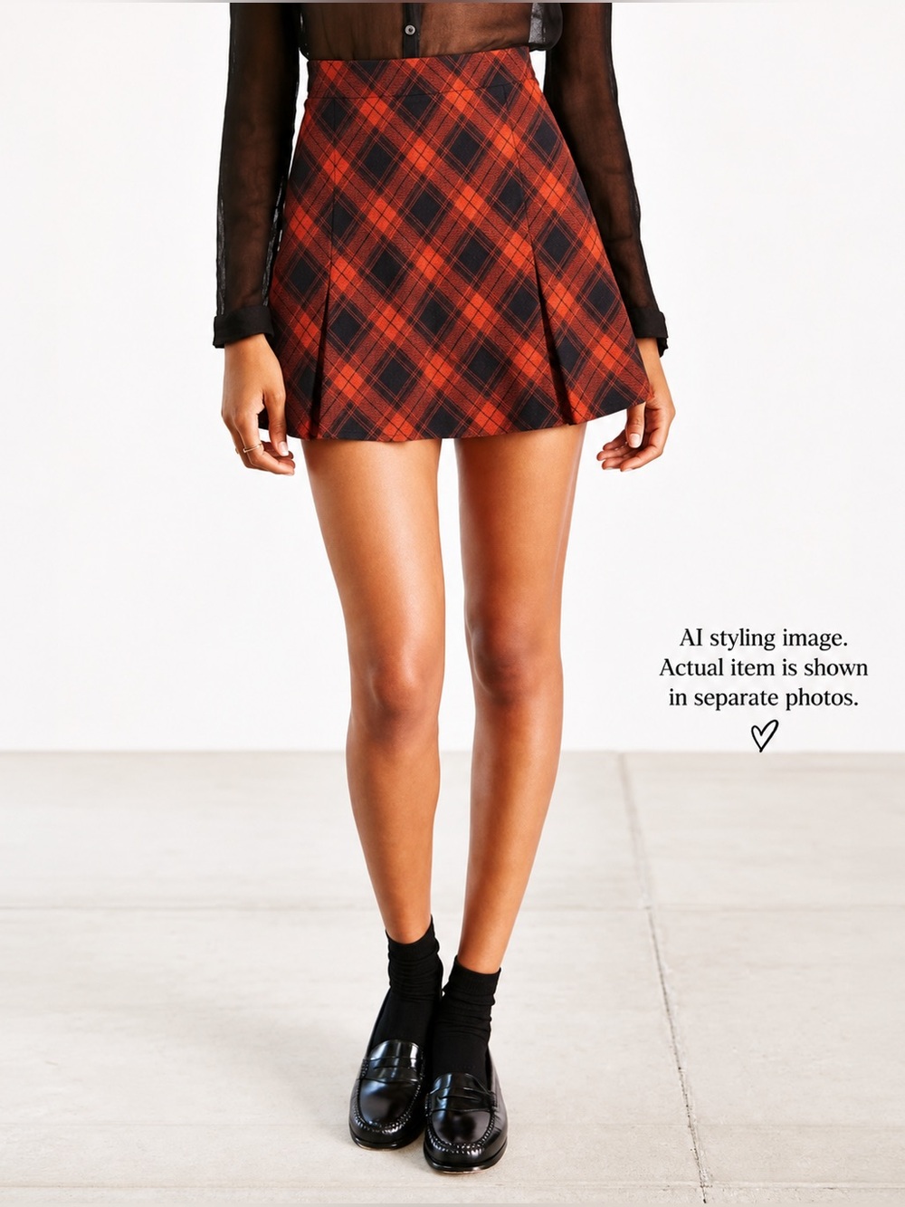 LOFT Plaid A-Line Mini Skirt XS Red Black Collegiate Academia